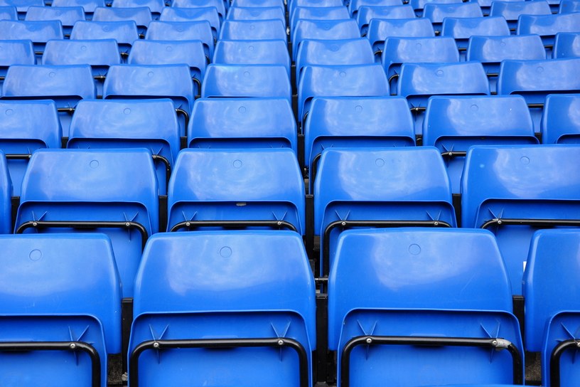 Blue Stadium Seats Folded Up