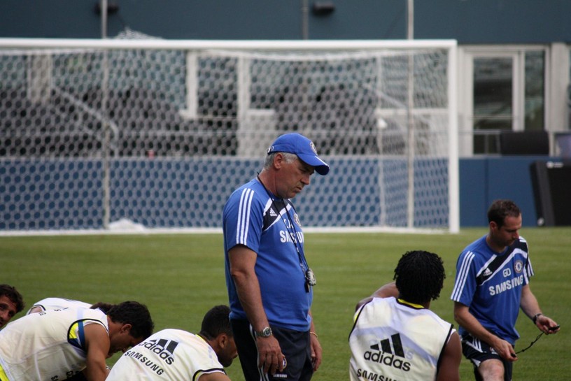 Carlo Ancelotti at Chelsea Training Session