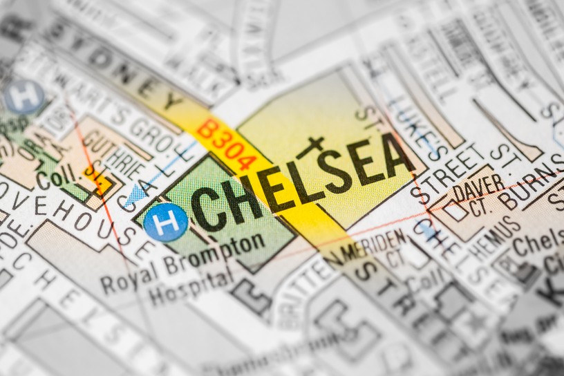 Chelsea on Map of London