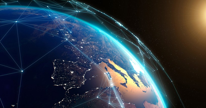 Europe From Space with Digital Connections