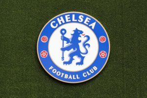 Chelsea FC Logo on Astroturf Background