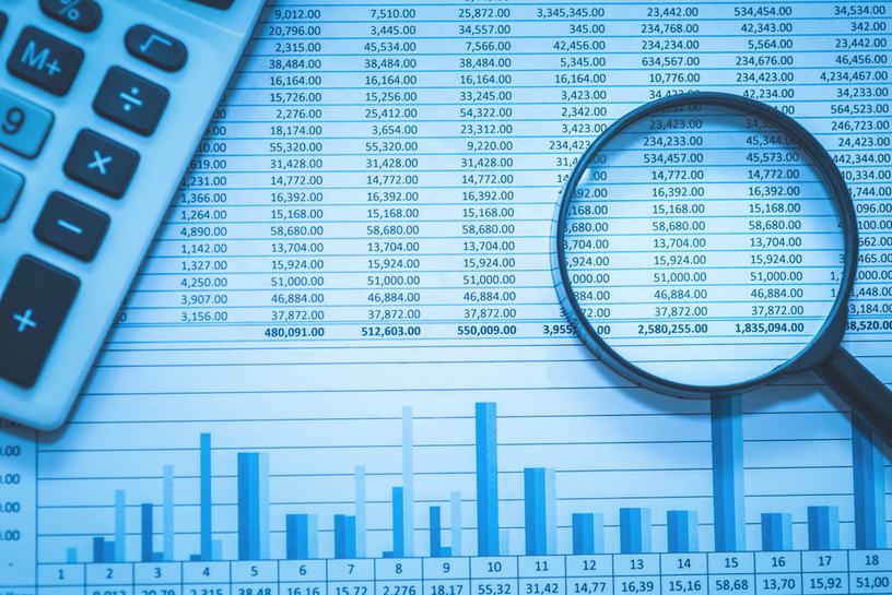 Financial Report with Blue Tint