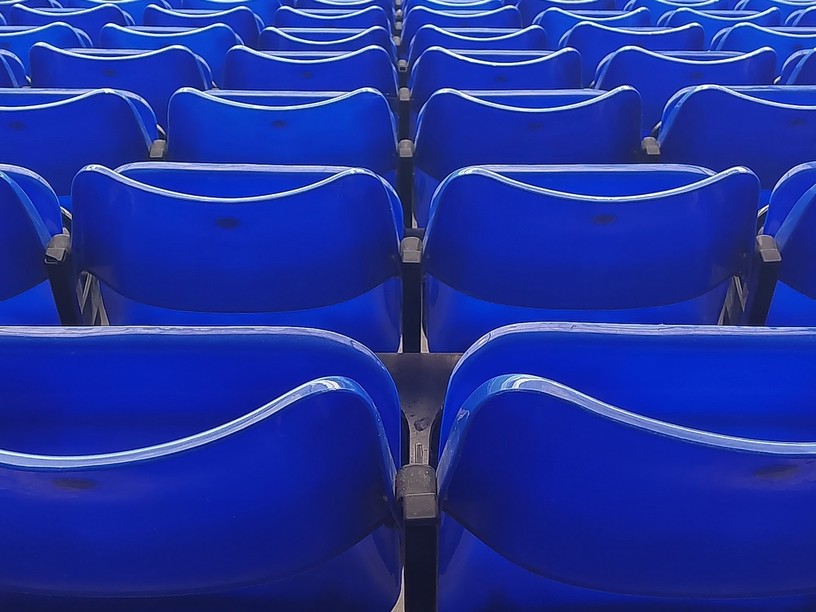Backs of Blue Stadium Seats