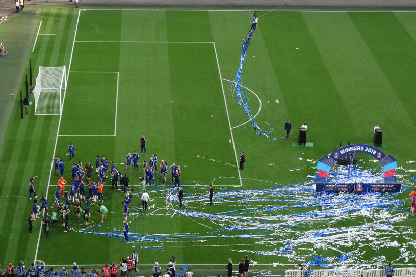 Chelsea Players Celebrating 2018 FA Cup Win