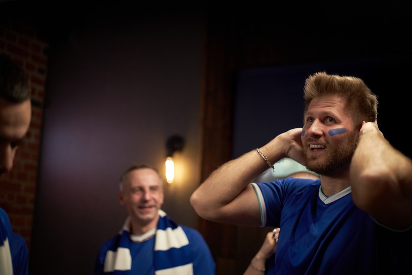 Football Fans Wearing Blue