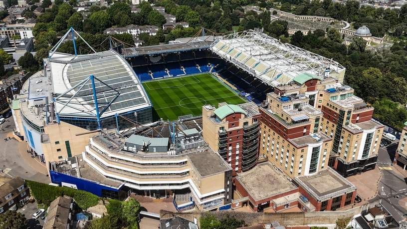 Aerial View of Chelsea FC Stamford Bridge and Hotel