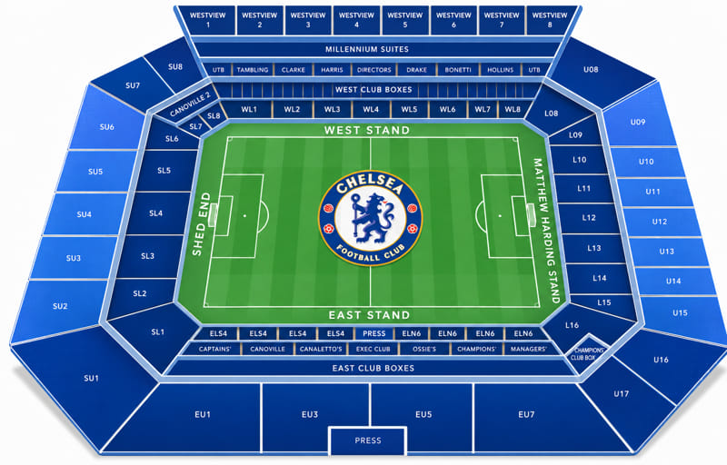 Chelsea / Stamford Bridge Seating Plan