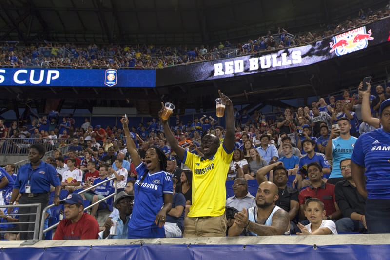 Chelsea Fans at New York Red Bills and Chelsea FC Match