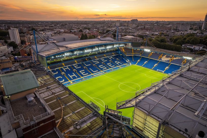 Chelsea Stamford Bridge Evening Aerial View